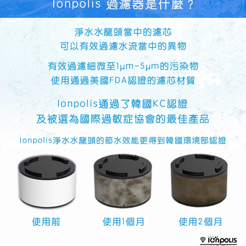 韓國Ionpolis 基礎除污圓狀濾芯(一盒3個) (推廣日期由8月29日至9月15日內 發貨日期：約14天 價格已折扣)